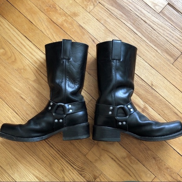 Unisex Frye Black Moto Motorcycle Harness Boots - Picture 7 of 7